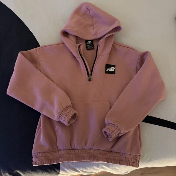 New Balance Other - New Balance Mauve Pink Half-Zip Hoodie | Cozy Athletic Pullover Sweatshirt XL